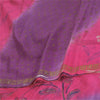 Sanskriti Vintage Sarees Pink/Purple Pure Crepe Sparkle Printed Sari 5+yd Sustainable Fabric