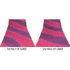 Sanskriti Vintage Sarees Pink/Purple Pure Crepe Sparkle Printed Sari 5+yd Sustainable Fabric
