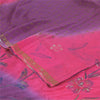 Sanskriti Vintage Sarees Pink/Purple Pure Crepe Sparkle Printed Sari 5+yd Sustainable Fabric