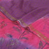 Sanskriti Vintage Sarees Pink/Purple Pure Crepe Sparkle Printed Sari 5+yd Sustainable Fabric
