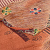 Sanskriti Vintage Sarees Orange Pure Crepe Silk Printed Sari 5+yd Craft Sustainable Fabric