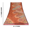Sanskriti Vintage Sarees Orange Pure Crepe Silk Printed Sari 5+yd Craft Sustainable Fabric