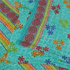 Sanskriti Vintage Sarees Blue Pure Crepe Silk Printed Sari 6+yd Craft Sustainable Fabric