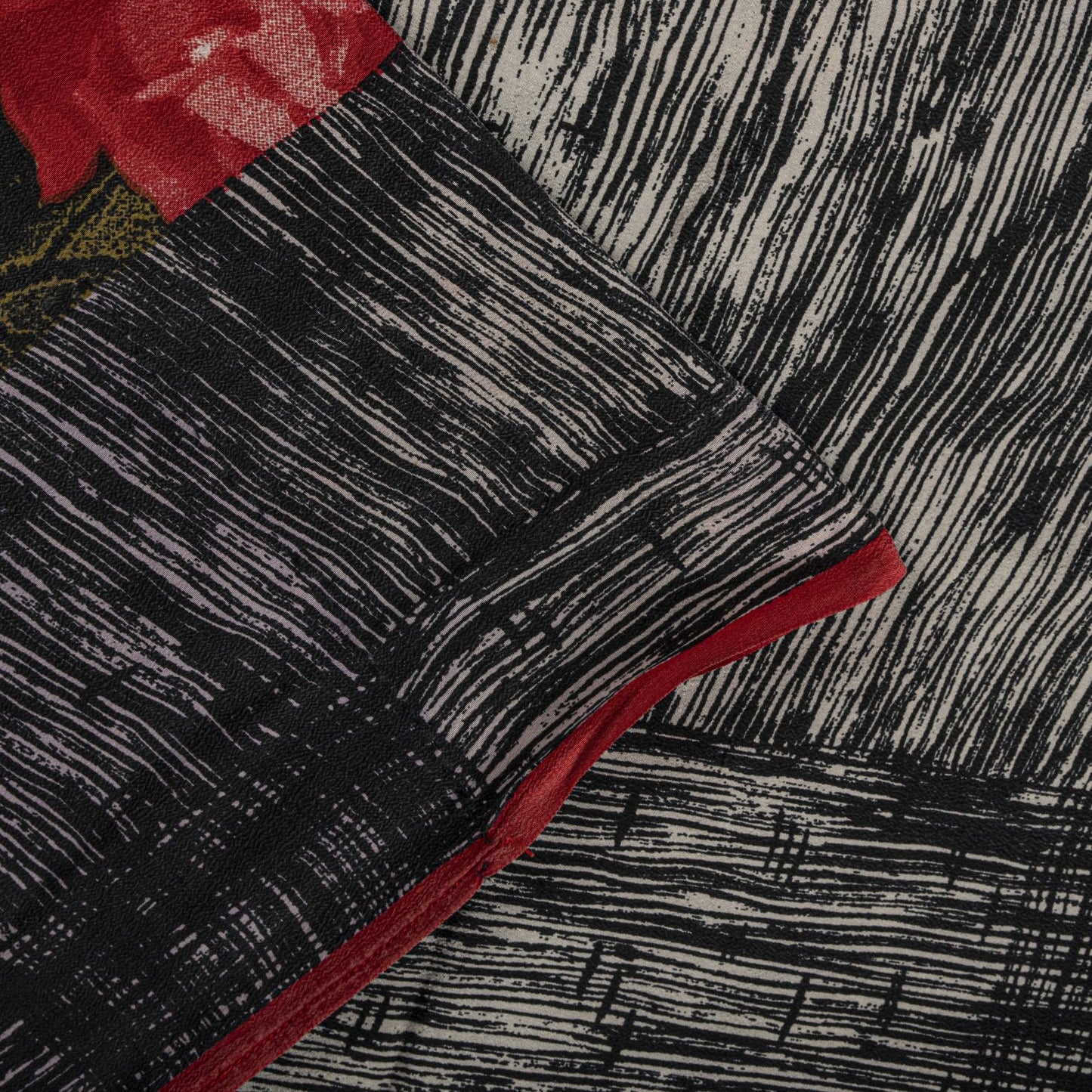 Sanskriti Vintage Saree Black Pure Crepe Silk Digital Print Sari 5.5Yard Fabric