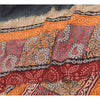 Sanskriti Vintage Sarees Dark Red Pure Crepe Silk Printed Sari 5+yd Craft Sustainable Fabric