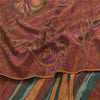 Сари Sanskriti Vintage, зеленое/оранжевое, чистый креп-шелк, напечатанное сари, 5+ ярдов, устойчивая ткань