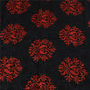 Sanskriti Vintage Sarees Black/Red Pure Crepe Printed Self Sari 5+yd Sustainable Fabric
