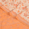Сари из чистого крепа Sanskriti Vintage, кремового/оранжевого цвета, принтованное сари, 5+ ярдов, устойчивая ткань для рукоделия