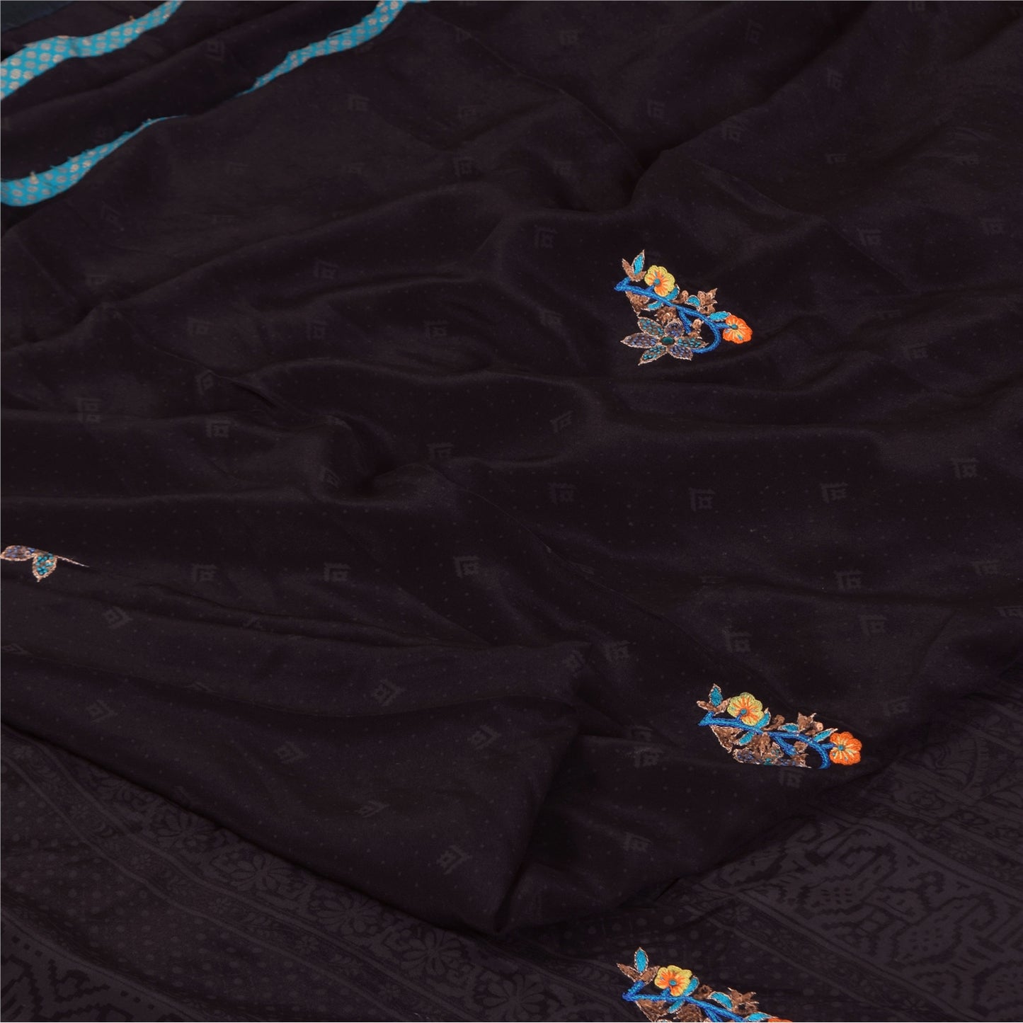 Санскритские винтажные сари фиолетовое сари с ручным бисером из чистого крепа с принтом 5+ ярдов устойчивая ткань