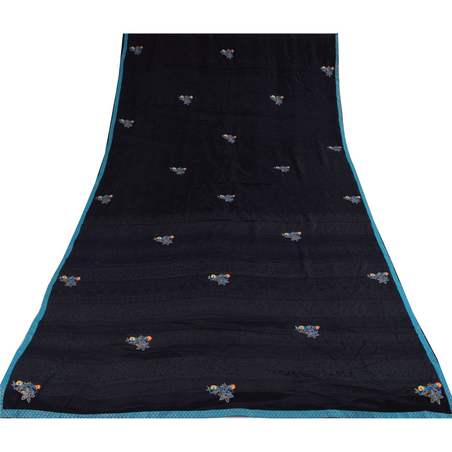 Санскритские винтажные сари фиолетовое сари с ручным бисером из чистого крепа с принтом 5+ ярдов устойчивая ткань