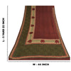 Sanskriti Vintage Sarees Dark Red Pure Crepe Silk Printed Sari 5+yd Craft Sustainable Fabric