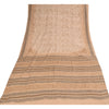 Sanskriti Vintage Sarees Peach Pure Crepe Silk Printed Sari 5+yd Craft Sustainable Fabric