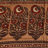 Sanskriti Vintage Sarees Brown Pure Crepe Silk Printed Sari 5+yd Craft Fabric