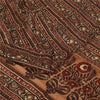 Sanskriti Vintage Sarees Brown Pure Crepe Silk Printed Sari 5+yd Craft Fabric