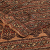 Sanskriti Vintage Sarees Brown Pure Crepe Silk Printed Sari 5+yd Craft Fabric