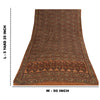 Sanskriti Vintage Sarees Brown Pure Crepe Silk Printed Sari 5+yd Craft Fabric