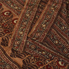 Sanskriti Vintage Sarees Brown Pure Crepe Silk Printed Sari 5+yd Craft Fabric