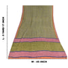 Sanskriti Vintage Sarees Green Pure Crepe Silk Printed Sari 5+yd Craft Sustainable Fabric