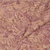 Sanskriti Vintage Sarees Peach/Purple Pure Crepe Print Sari 6yd Craft Sustainable Fabric