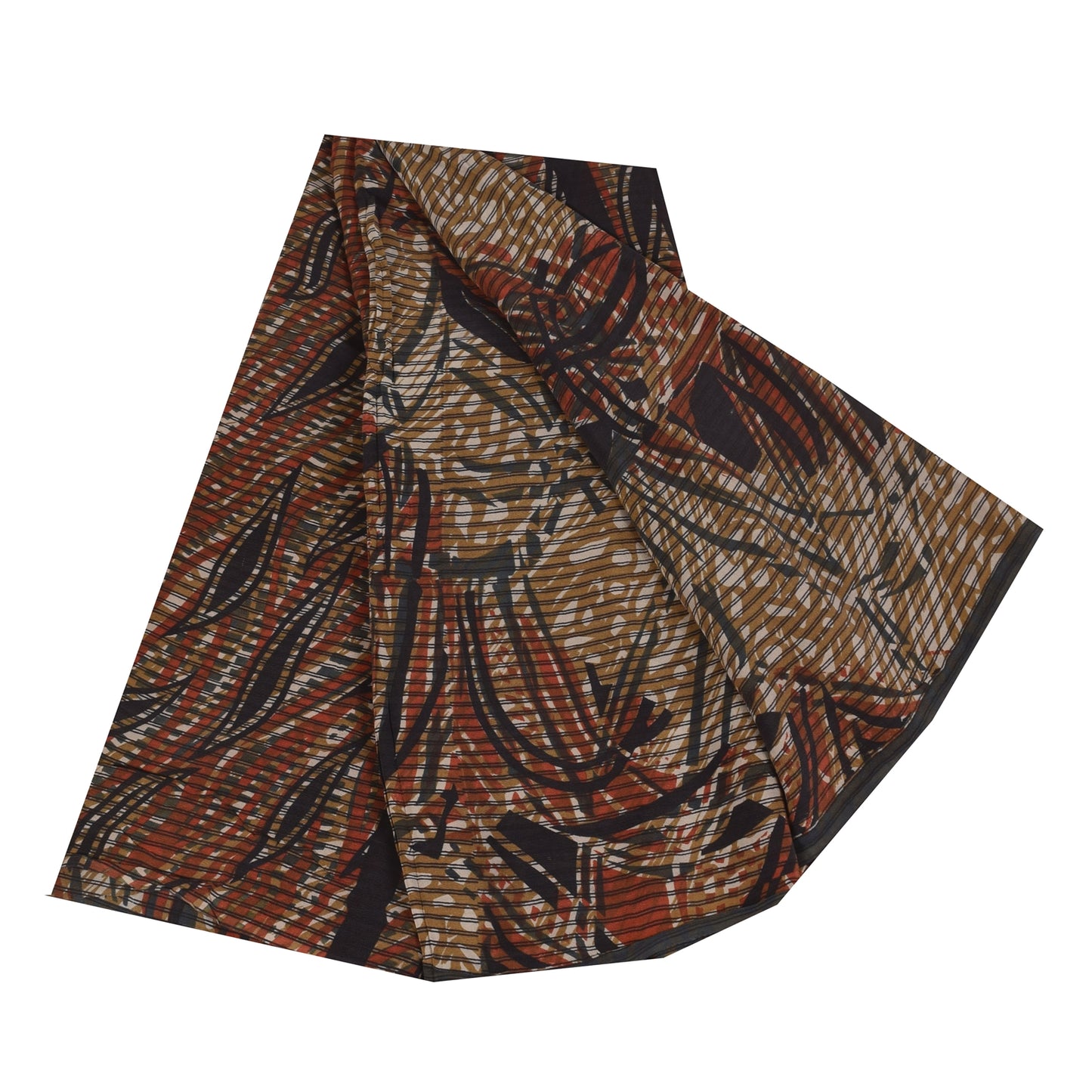 Sanskriti Vintage Sarees Multi Pure Crepe Silk Printed Sari 5+yd Craft Sustainable Fabric