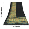 Sanskriti Vintage Sarees Black Pure Crepe Silk Printed Sari 5+yd Craft Sustainable Fabric