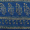 Sanskriti Vintage Sarees Blue Pure Crepe Abstract Printed Sari 5+yd Craft Fabric