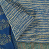 Sanskriti Vintage Sarees Blue Pure Crepe Abstract Printed Sari 5+yd Craft Fabric