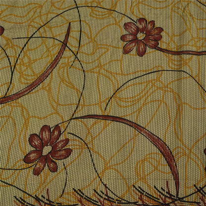 Санскритские винтажные сари бледно-кремовый чистый креп шелк с принтом сари 5+ ярдов ремесленная устойчивая ткань