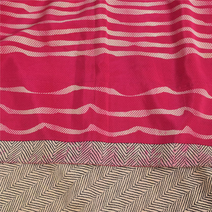 Санскритские винтажные сари из розового чистого крепированного шелка с принтом 5+ ярдов ремесленная устойчивая ткань