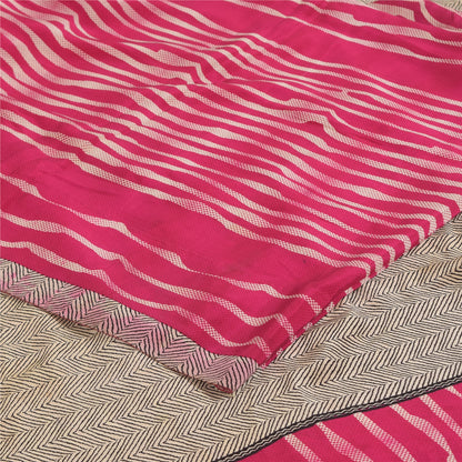 Санскритские винтажные сари из розового чистого крепированного шелка с принтом 5+ ярдов ремесленная устойчивая ткань