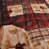 Sanskriti Vintage Sarees Dark Red Pure Crepe Silk Printed Sari 5+yd Craft Sustainable Fabric