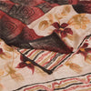 Sanskriti Vintage Sarees Dark Red Pure Crepe Silk Printed Sari 5+yd Craft Sustainable Fabric