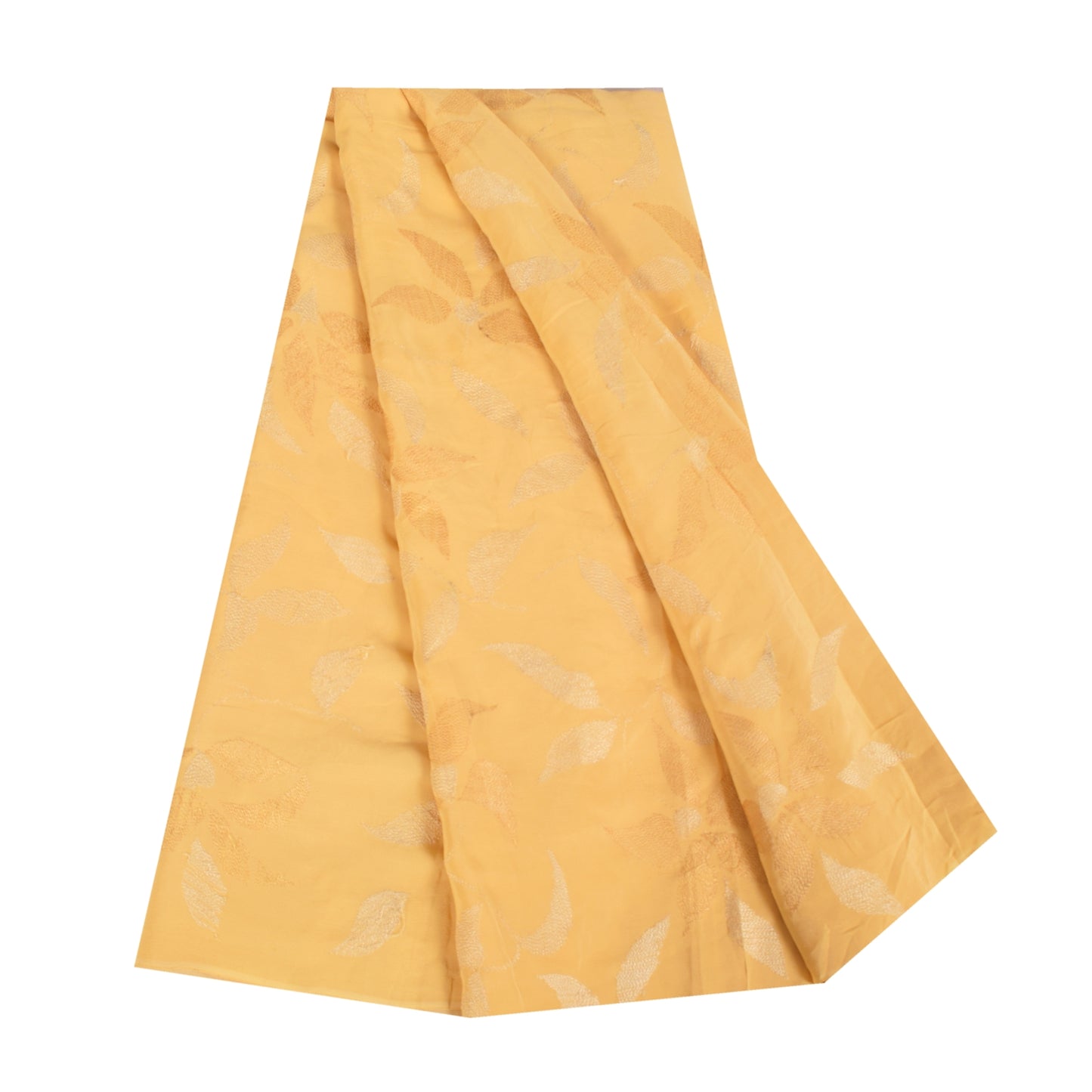 Санскритские винтажные сари бледно-желтый чистый креповый набивной сари 5+ ярдов ткань для рукоделия из экологически чистой ткани