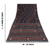 Sanskriti Vintage Sarees Black Hand Beaded Pure Crepe Printed Sari 5+yd Sustainable Fabric