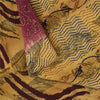 Sanskriti Vintage Sarees Hand Beaded Kantha Pure Crepe Printed Sari 5+yd Sustainable Fabric