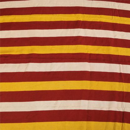 Sanskriti Vintage Sarees Gray Pure Crepe Silk Printed Sari 5+yd Craft Sustainable Fabric