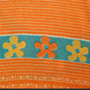 Сари Sanskriti Vintage, чистый креп, оранжевый/синий, напечатанный, сари, 5+ ярдов, ткань для рукоделия, устойчивая к истиранию
