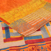 Sanskriti Vintage Sarees Multi Pure Crepe Silk Printed Sari 5+yd Craft Sustainable Fabric