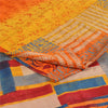 Sanskriti Vintage Sarees Multi Pure Crepe Silk Printed Sari 5+yd Craft Sustainable Fabric