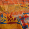 Sanskriti Vintage Sarees Multi Pure Crepe Silk Printed Sari 5+yd Craft Sustainable Fabric