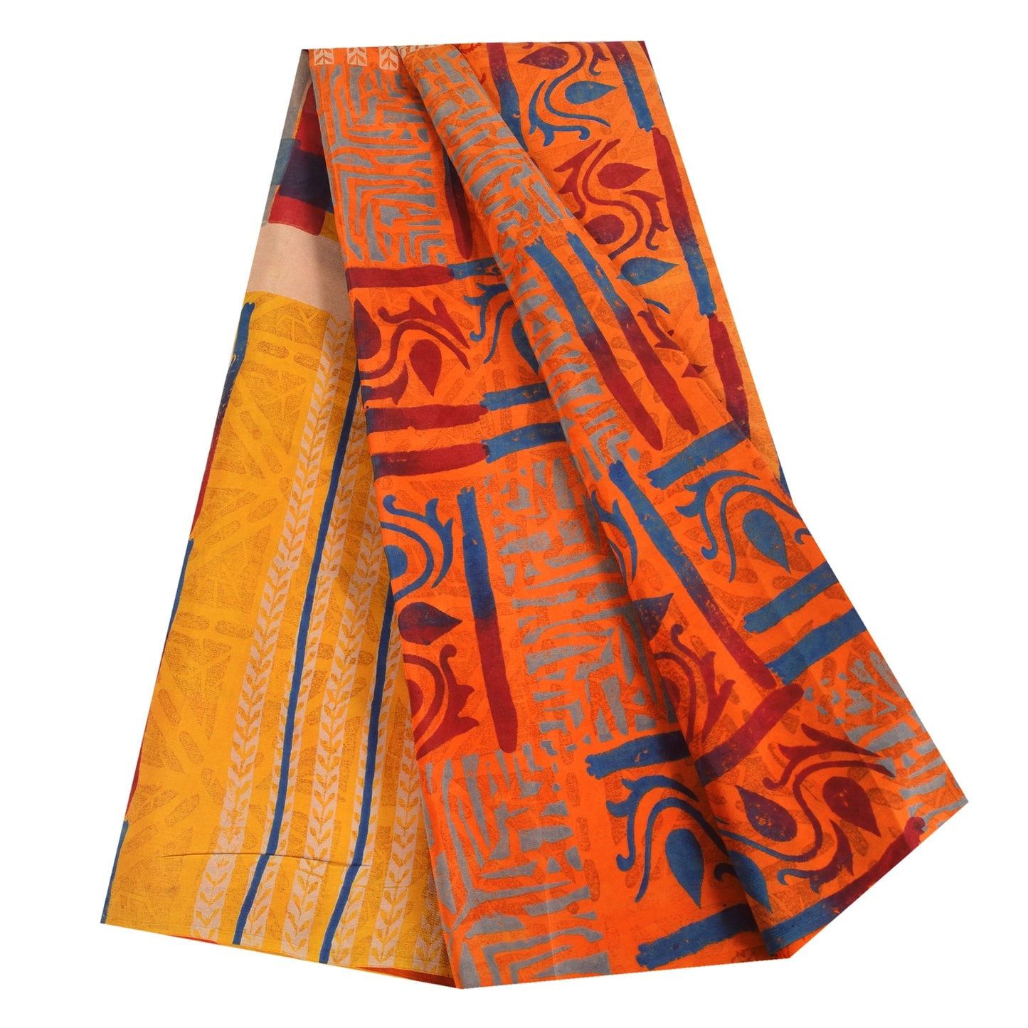 Sanskriti Vintage Sarees Multi Pure Crepe Silk Printed Sari 5+yd Craft Sustainable Fabric