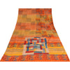 Sanskriti Vintage Sarees Multi Pure Crepe Silk Printed Sari 5+yd Craft Sustainable Fabric