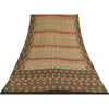 Sanskriti Vintage Sarees Multi Pure Crepe Silk Printed Sari 5+yd Craft Sustainable Fabric