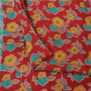 Sanskriti Vintage Sarees Red Pure Crepe Silk Printed Sari 5+yd Craft Sustainable Fabric