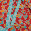 Sanskriti Vintage Sarees Red Pure Crepe Silk Printed Sari 5+yd Craft Sustainable Fabric