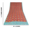 Sanskriti Vintage Sarees Red Pure Crepe Silk Printed Sari 5+yd Craft Sustainable Fabric