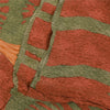 Sanskriti Vintage Sarees Orange & Green Pure Crepe Print Sari 5+yd Craft Sustainable Fabric