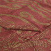 Sanskriti Vintage Sarees Dusty Pink Pure Crepe Silk Print Sari 5+yd Craft Sustainable Fabric