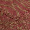 Sanskriti Vintage Sarees Dusty Pink Pure Crepe Silk Print Sari 5+yd Craft Sustainable Fabric