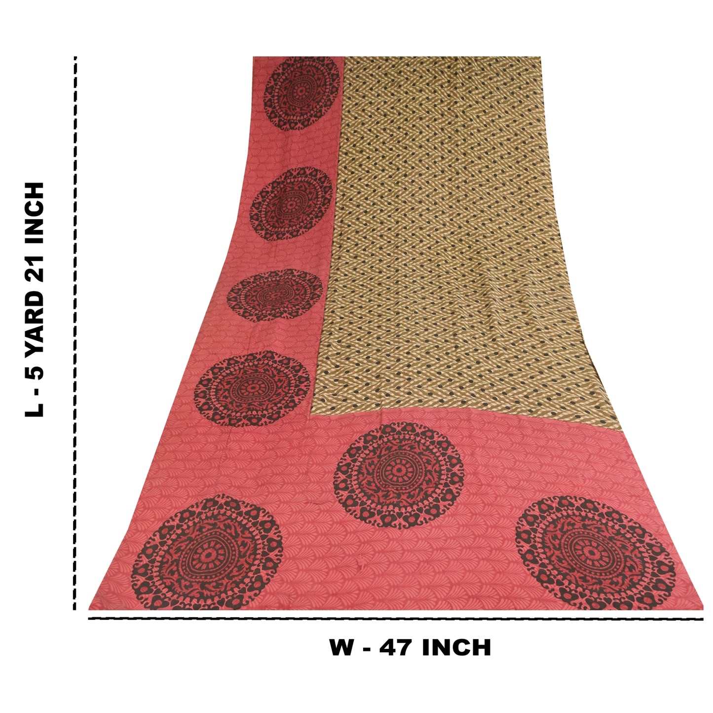 Sanskriti Vintage Sarees Multi Pure Crepe Silk Printed Sari 5+yd Craft Sustainable Fabric